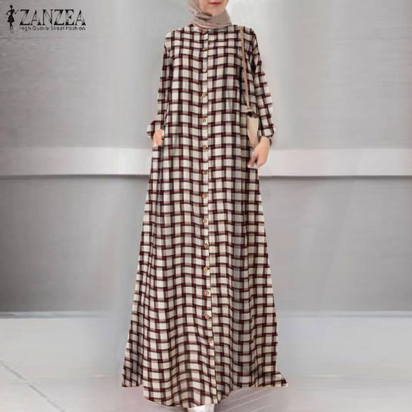 fashion womens muslim dubai maxi dress zanzea autumn long sleeve plaid check long sundress plus size hijab dresses robe kaftan, Black;gray
fashion womens muslim dubai maxi dress zanzea autumn long sleeve plaid check long sundress plus size hijab dresses robe kaftan, Black;gray