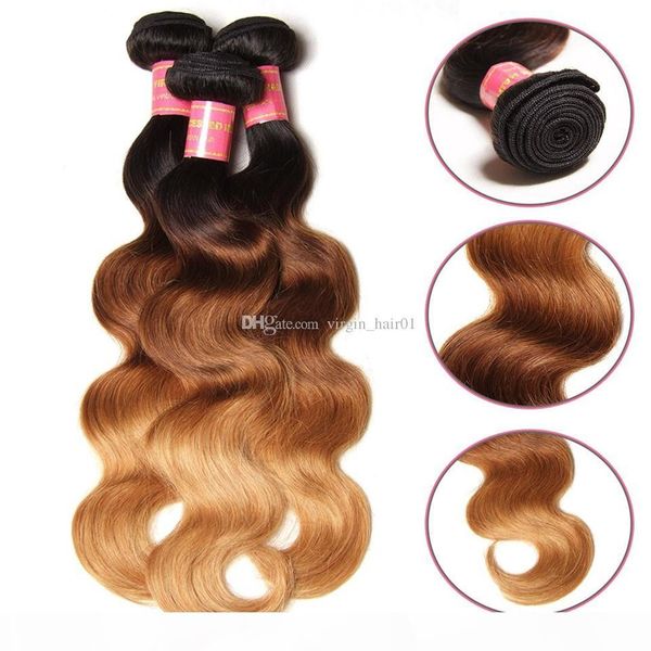 human virgin hair colored #1b 4 27 three tone ombre hair body wave peruvian remy hair extensions double weft brown blonde bundles, Black;brown
human virgin hair colored #1b 4 27 three tone ombre hair body wave peruvian remy hair extensions double weft brown blonde bundles, Black;brown