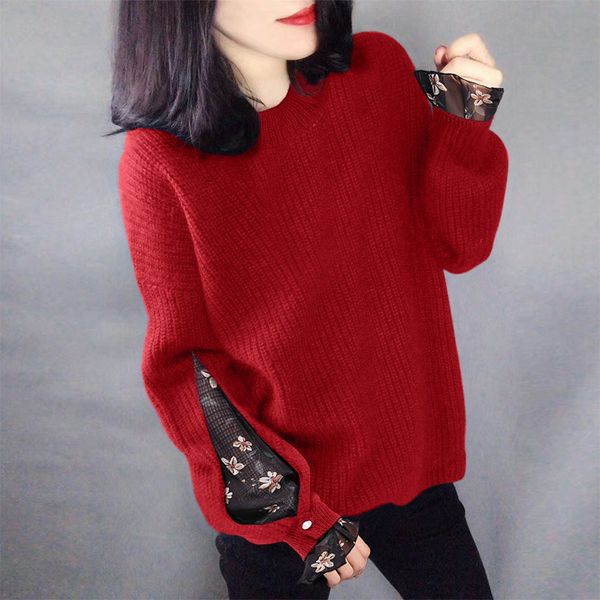 oversized female sweater autumn winter thick warm jumper fashion chiffon patchwork knitwear casual loose o-neck pullover kg-230, White;black
oversized female sweater autumn winter thick warm jumper fashion chiffon patchwork knitwear casual loose o-neck pullover kg-230, White;black