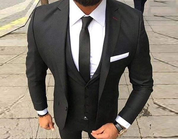 men's suits & blazers slim fit men three piece jacket vest black pants notched lapel tailor made waistcoat blazer wedding tuxedos, White;black
men's suits & blazers slim fit men three piece jacket vest black pants notched lapel tailor made waistcoat blazer wedding tuxedos, White;black