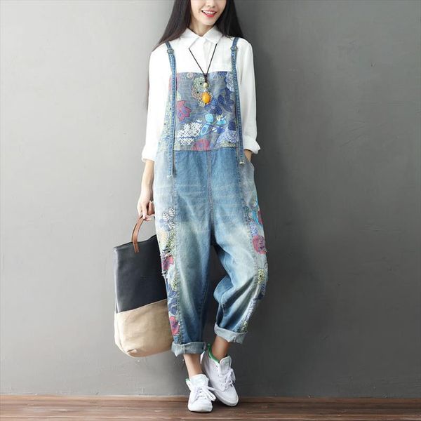 new vintage printed women denim jumpsuit casual loose rompers womens jumpsuit bleached retro plus size overalls, Black;white
new vintage printed women denim jumpsuit casual loose rompers womens jumpsuit bleached retro plus size overalls, Black;white
