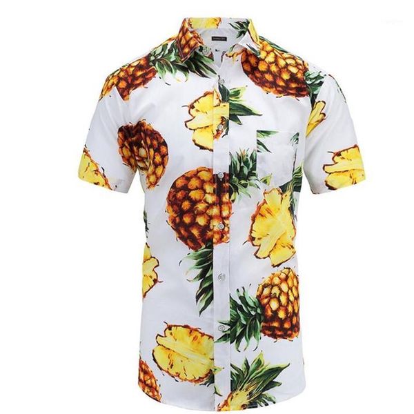 white pinapple summer slim shirt beach hawaiian men dress shirt short sleeve print men's casual us size1, White;black
white pinapple summer slim shirt beach hawaiian men dress shirt short sleeve print men's casual us size1, White;black