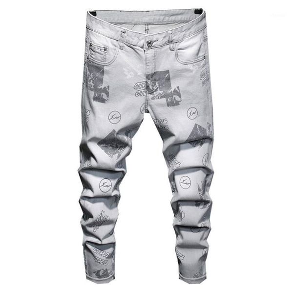men's letters printed gray stretch denim jeans fashion pencil pants trousers1, Blue
men's letters printed gray stretch denim jeans fashion pencil pants trousers1, Blue