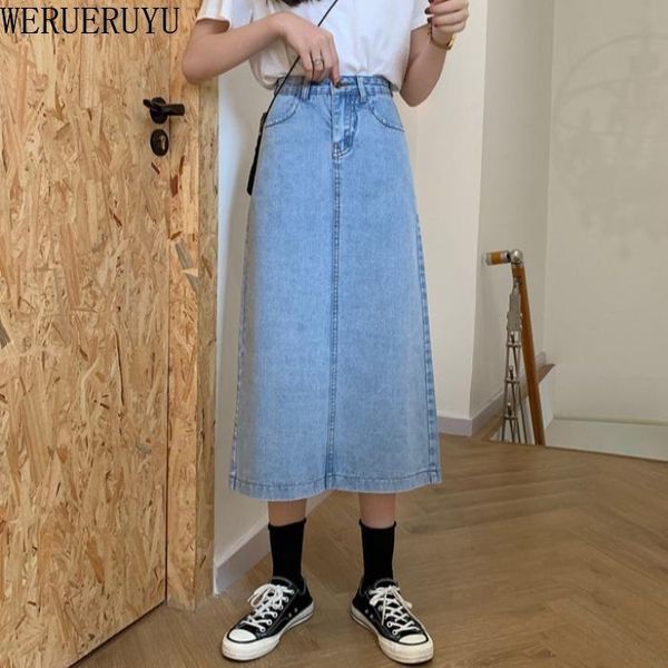 skirts werueruyu high waist women denim skirt long 2021 blue split casual jean for ladies, Black
skirts werueruyu high waist women denim skirt long 2021 blue split casual jean for ladies, Black
