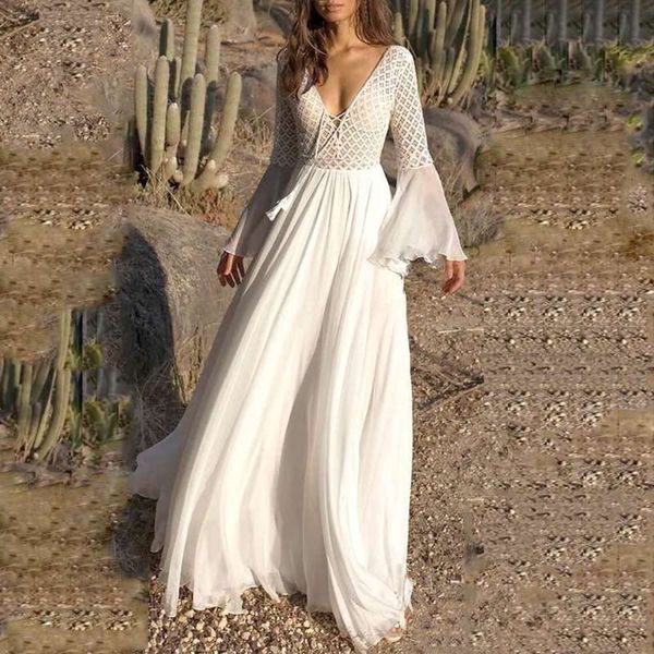women's spring summer bohemian lace 2020 deep v-neck waist light long dress, Black;gray
women's spring summer bohemian lace 2020 deep v-neck waist light long dress, Black;gray