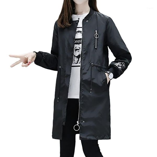 women's trench coats white black vintage windbreaker women autumn long coat emboridery street fashion baseball steampunk clothing h0020, Tan;black
women's trench coats white black vintage windbreaker women autumn long coat emboridery street fashion baseball steampunk clothing h0020, Tan;black