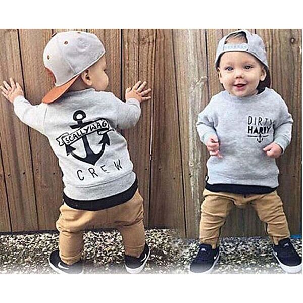 2020 kid baby boys clothes long sleeve cotton grey crew sweater+khaki trousers 2pcs trending clothing sets for kids boy 6m-4t q1215, White
2020 kid baby boys clothes long sleeve cotton grey crew sweater+khaki trousers 2pcs trending clothing sets for kids boy 6m-4t q1215, White