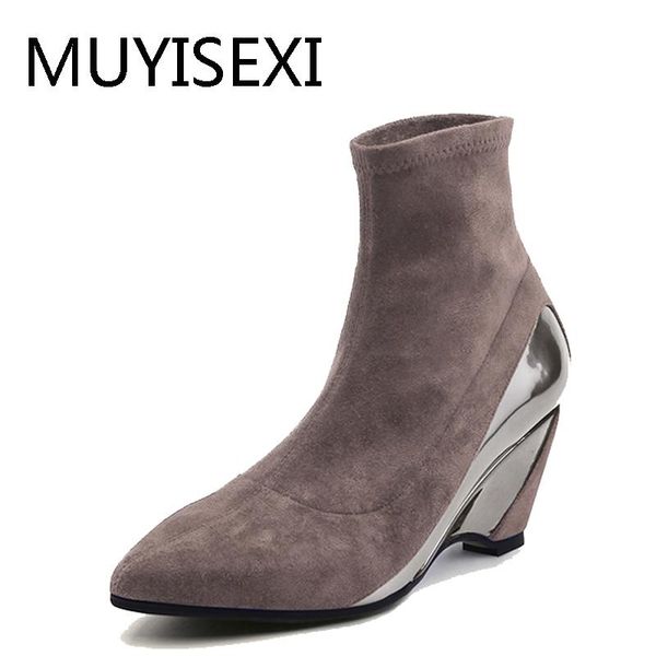 boots tube pointed toe slip-on ankle 6cm wedges heel women botas mujer ladies short booties autumn hl181 muyisexi, Black
boots tube pointed toe slip-on ankle 6cm wedges heel women botas mujer ladies short booties autumn hl181 muyisexi, Black