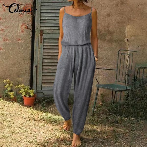 celmia oversized casual knitted rompers women jumpsuits straps sleeveless summer solid loose overalls plus size long pants, Black;white
celmia oversized casual knitted rompers women jumpsuits straps sleeveless summer solid loose overalls plus size long pants, Black;white