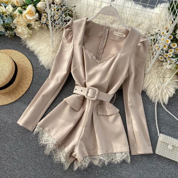 women retro solid one-piece lace v-neck long sleeve high waist wide leg eyelash playsuits solid color elegant overalls, Black;white
women retro solid one-piece lace v-neck long sleeve high waist wide leg eyelash playsuits solid color elegant overalls, Black;white