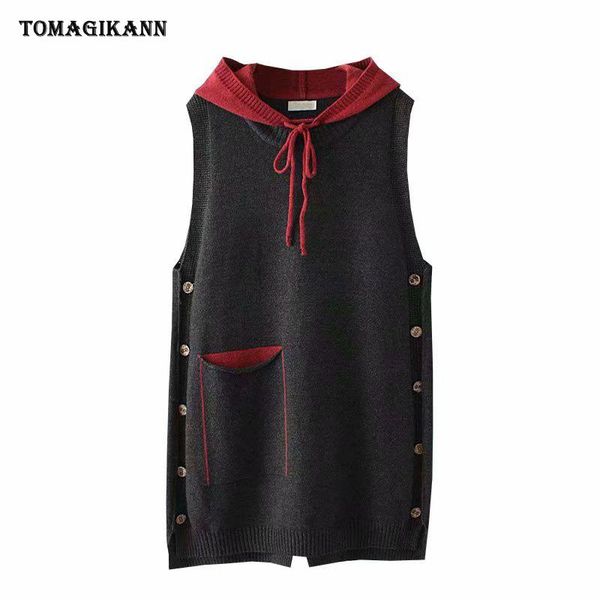 women's vests 4xl hooded knitted women autumn side buttons pocket patchwork sweater coat casual plus size pullover outwear, Black;white
women's vests 4xl hooded knitted women autumn side buttons pocket patchwork sweater coat casual plus size pullover outwear, Black;white