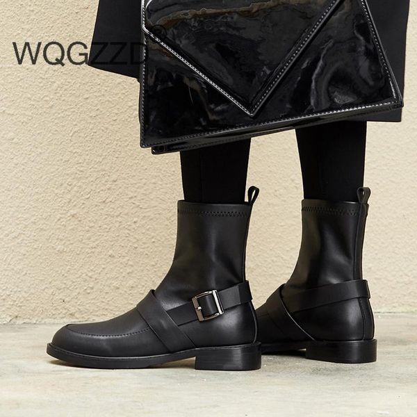 new winter ankle boots women's shoes cow leather buckle decoration motorcycle boots women's ankle botas mujer, Black
new winter ankle boots women's shoes cow leather buckle decoration motorcycle boots women's ankle botas mujer, Black