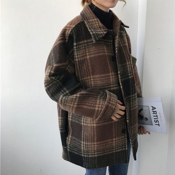 casaco xadrez do vintage inverno turn-down collar jacket 2020 escritrio blazer pano casacos de l feminino outerwear quente hh88, Black
casaco xadrez do vintage inverno turn-down collar jacket 2020 escritrio blazer pano casacos de l feminino outerwear quente hh88, Black