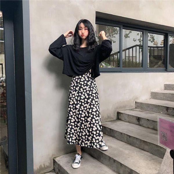 long skirts for women slim women skirt fashion dasiy print women skirt vintage high waist midi skirts casual drop shipping, Black
long skirts for women slim women skirt fashion dasiy print women skirt vintage high waist midi skirts casual drop shipping, Black