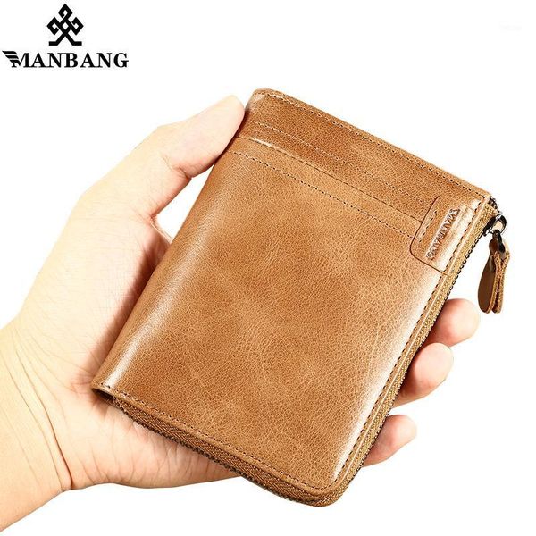 manbang 2018 new men wallet genuine leather card holder small vintage zipper&hasp wallet man purse, Red;black
manbang 2018 new men wallet genuine leather card holder small vintage zipper&hasp wallet man purse, Red;black