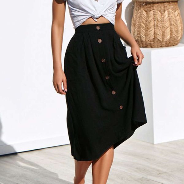summer 2021 new women's loose pocket and black tweed skirt, Black;gray