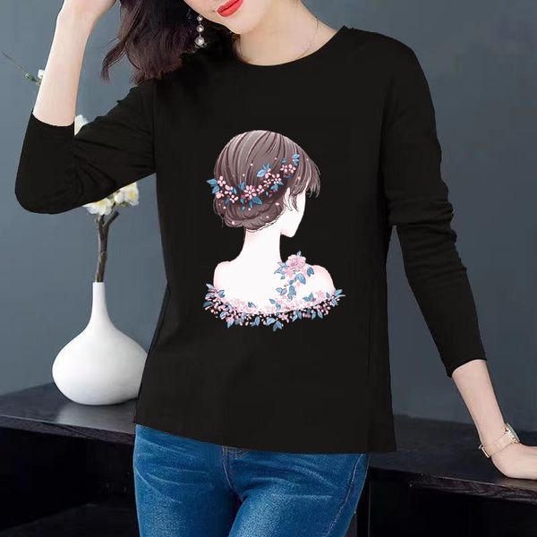 women long-sleeved striped t-shirt large size women's contrast color loose and thin gray22 201125, White
women long-sleeved striped t-shirt large size women's contrast color loose and thin gray22 201125, White