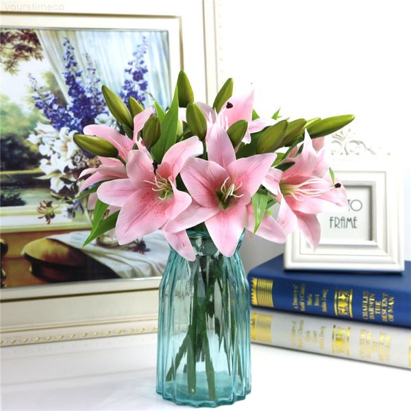 artificial flower lily 3 heads home wedding party decor silk floral decoration bouquet 38cm length 7 colors
artificial flower lily 3 heads home wedding party decor silk floral decoration bouquet 38cm length 7 colors