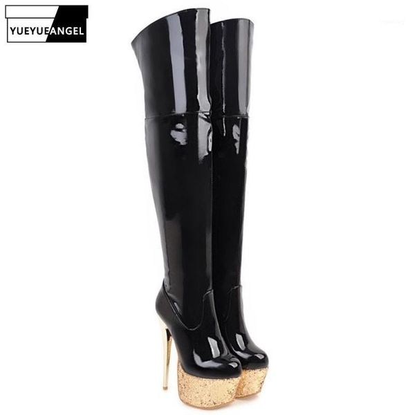 boots 2021 women nightclub high heel shoes red for over the knee pointed toe patent leather plus size1, Black
boots 2021 women nightclub high heel shoes red for over the knee pointed toe patent leather plus size1, Black