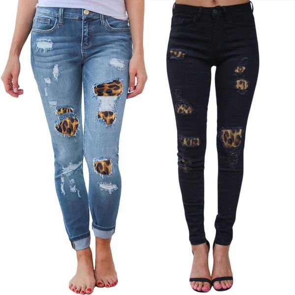 women's jeans womens high waist skinny leopard patchwork irregular ripped hole long pencil denim pants casual stretch slim trouser, Blue
women's jeans womens high waist skinny leopard patchwork irregular ripped hole long pencil denim pants casual stretch slim trouser, Blue