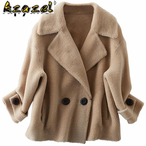 women's fur & faux autumn winter coat women clothes 2021 100% wool jacket real korean vintage sheep shearling suede lining zt3779, Black
women's fur & faux autumn winter coat women clothes 2021 100% wool jacket real korean vintage sheep shearling suede lining zt3779, Black