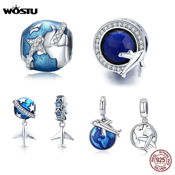 wostu travel around world charms 100% 925 sterling silver airplane blue beads fit original bracelet pendant diy necklace jewelry q1218, Black
wostu travel around world charms 100% 925 sterling silver airplane blue beads fit original bracelet pendant diy necklace jewelry q1218, Black