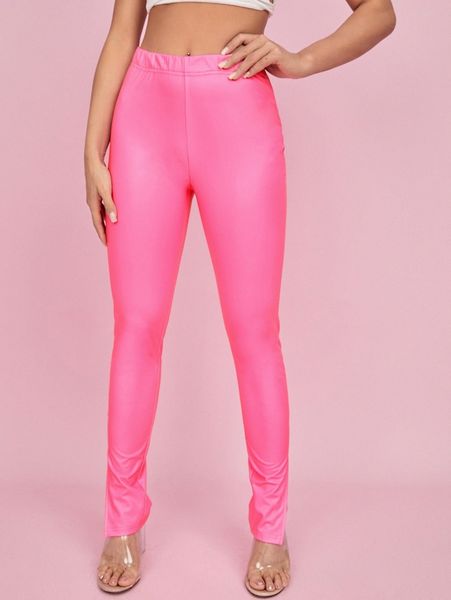 petite elastic waist slit hem pu leather skinny pants z1iq#, Black;white
petite elastic waist slit hem pu leather skinny pants z1iq#, Black;white