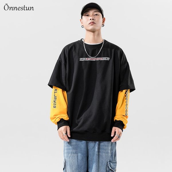 onnestun letter print pullover sweatshirts hoodies streetwear hip hop fake two pieces punk rock harajuku casual hoodie y200704, Black
onnestun letter print pullover sweatshirts hoodies streetwear hip hop fake two pieces punk rock harajuku casual hoodie y200704, Black