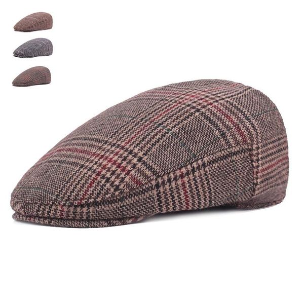 brand fashion vintage autumn winter hats for men women casual cotton women beret caps adjustion plaid mens flat hat, Blue;gray
brand fashion vintage autumn winter hats for men women casual cotton women beret caps adjustion plaid mens flat hat, Blue;gray