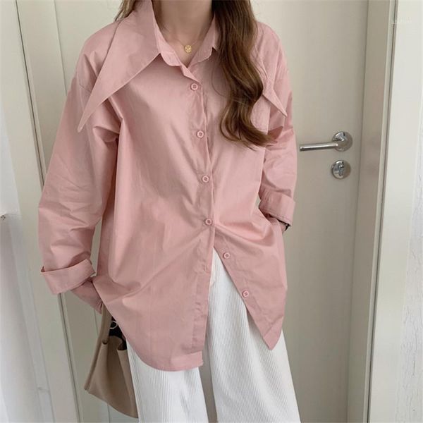 women's blouses & shirts 2021 spring autumn elegant minimalist basic shirt women vintage loose lapel long sleeve candy colors 1, White
women's blouses & shirts 2021 spring autumn elegant minimalist basic shirt women vintage loose lapel long sleeve candy colors 1, White