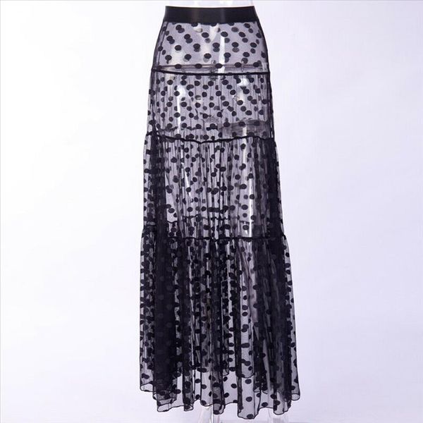 women see through mesh dot skirts high waist cover up swimwear summer sheer beach casual wrap a line long skirt, Black
women see through mesh dot skirts high waist cover up swimwear summer sheer beach casual wrap a line long skirt, Black