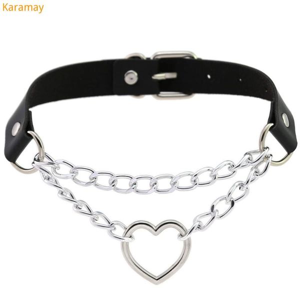 chokers heart choker goth neck chain punk collar for women girl black leather chocker kawaii cosplay jewelry grunge accessories, Golden;silver
chokers heart choker goth neck chain punk collar for women girl black leather chocker kawaii cosplay jewelry grunge accessories, Golden;silver