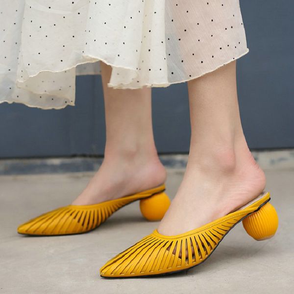 genuine leather yellow sheep off women slippers around high heels slides tall female mules size 43 42, Black
genuine leather yellow sheep off women slippers around high heels slides tall female mules size 43 42, Black
