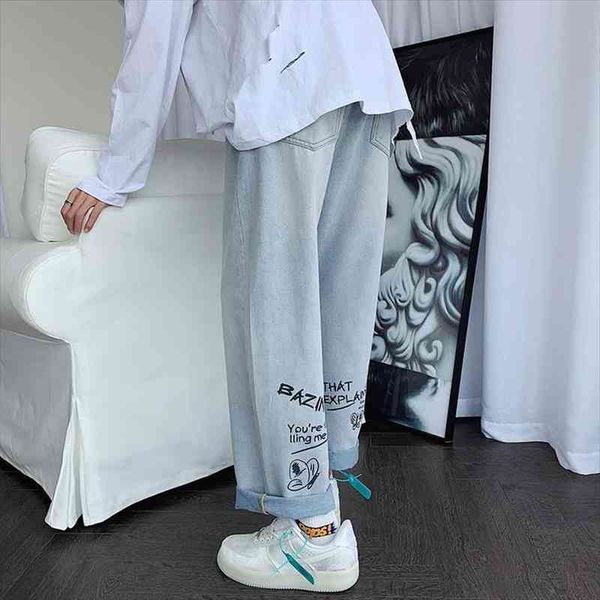 women jeans light color jeans women autumn loose fit students wide leg pants japanese fashion brand graffiti straight pants, Blue
women jeans light color jeans women autumn loose fit students wide leg pants japanese fashion brand graffiti straight pants, Blue
