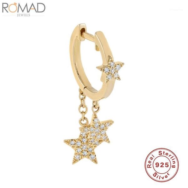 romad 925 sterling silver hoop earrings for women drop star zircon earring hoops round earings luxury s925 jewelry pendientes1, Golden;silver
romad 925 sterling silver hoop earrings for women drop star zircon earring hoops round earings luxury s925 jewelry pendientes1, Golden;silver