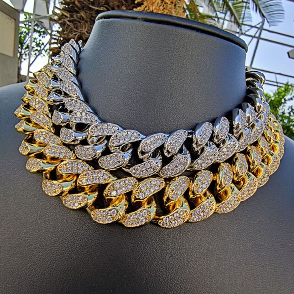 19mm 16-26inch gold plated micro prong setting bling cz cuban chain necklace jewelry for men punk jewelry necklace chains, Silver
19mm 16-26inch gold plated micro prong setting bling cz cuban chain necklace jewelry for men punk jewelry necklace chains, Silver