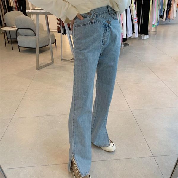 women vintage high waist jeans long length wide leg pants denim side split trousers buttons design streetwear vaqueros mujer1, Blue
women vintage high waist jeans long length wide leg pants denim side split trousers buttons design streetwear vaqueros mujer1, Blue