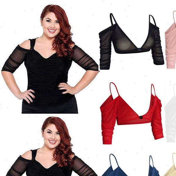 women both side wear sheer plus size seamless arm shaper mesh blouses blusas mujer de moda 2021 hot, White
women both side wear sheer plus size seamless arm shaper mesh blouses blusas mujer de moda 2021 hot, White