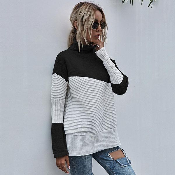 women's sweaters women's sweaters color matching sweater women 2022 autumn and winter contrast pullover, White;black
women's sweaters women's sweaters color matching sweater women 2022 autumn and winter contrast pullover, White;black