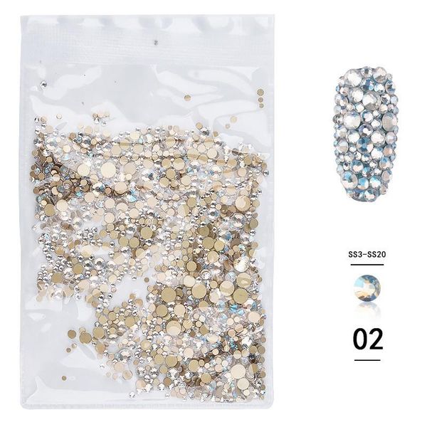 1440 pcs multi sizes glass crystal ab rhinestones for nail art craft, mix ss3-ss20 flatback crystals 3d decorations stones gems, Silver;gold
1440 pcs multi sizes glass crystal ab rhinestones for nail art craft, mix ss3-ss20 flatback crystals 3d decorations stones gems, Silver;gold