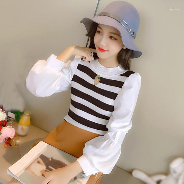 women fashion stitching sweaters knitted loose v neck sweater long sleeve pullover new1, White;black
women fashion stitching sweaters knitted loose v neck sweater long sleeve pullover new1, White;black