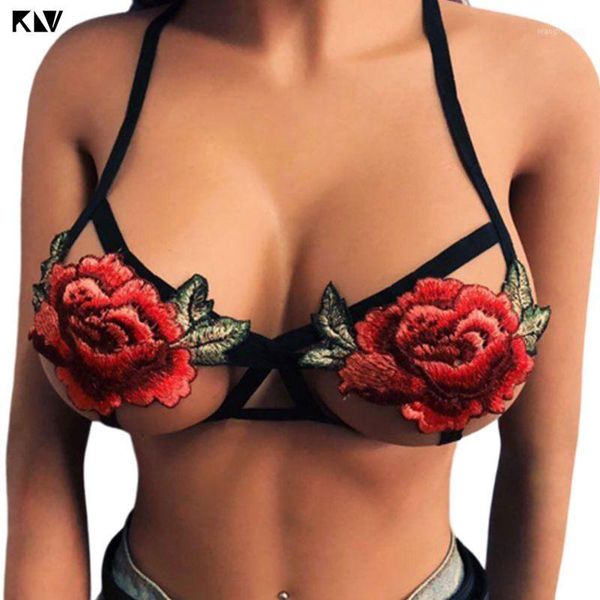 klv halter deep v-neck open cup bralette embroidered red flower applique patch bandage bustier backless lingerie club bra1, Red;black
klv halter deep v-neck open cup bralette embroidered red flower applique patch bandage bustier backless lingerie club bra1, Red;black