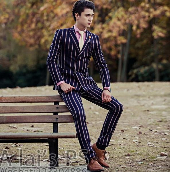 men's suits & blazers male formal wedding dress singer stage blue stripe blazer pants groom suit ternos slim masculino jaqueta jacket +, White;black
men's suits & blazers male formal wedding dress singer stage blue stripe blazer pants groom suit ternos slim masculino jaqueta jacket +, White;black