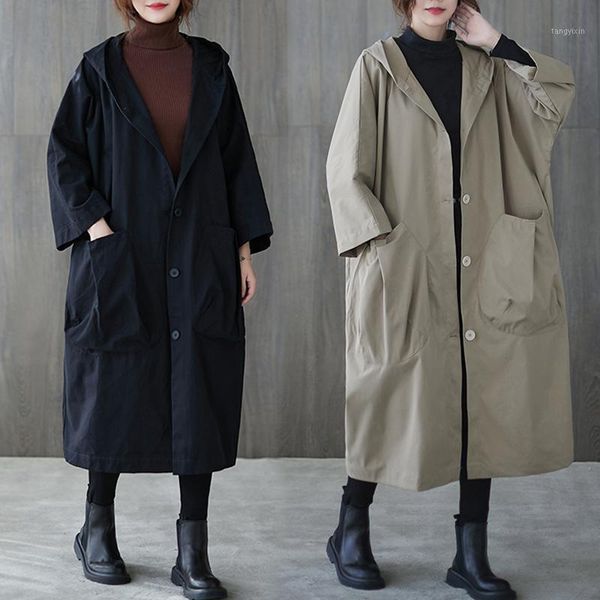 spring autumn trench coat women windbreaker plus size big pocket cloak single-breasted overcoat long hooded outerwear female1, Tan;black
spring autumn trench coat women windbreaker plus size big pocket cloak single-breasted overcoat long hooded outerwear female1, Tan;black
