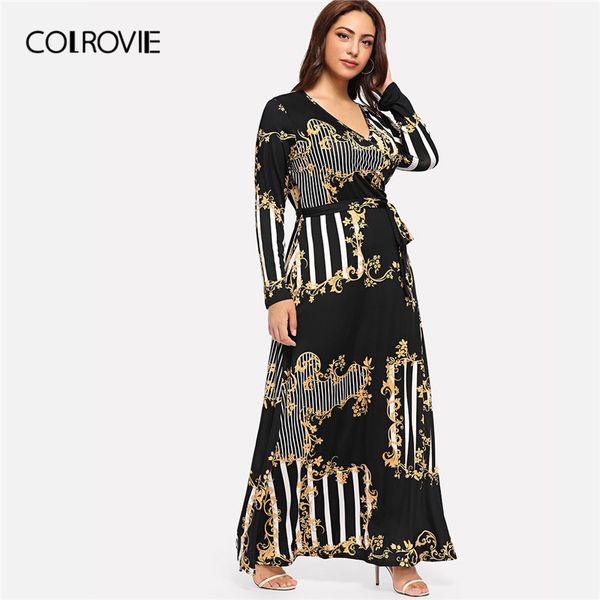 colrovie plus size black mixed print striped casual dress women spring fashion long sleeve a line high waist maxi dress lj201203, White;black
colrovie plus size black mixed print striped casual dress women spring fashion long sleeve a line high waist maxi dress lj201203, White;black