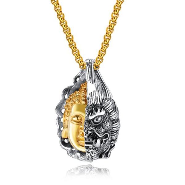 stainless steel necklaces pendants men's punk necklace half a magical buddha between one thought handmade exquisite jewelry new, Silver
stainless steel necklaces pendants men's punk necklace half a magical buddha between one thought handmade exquisite jewelry new, Silver