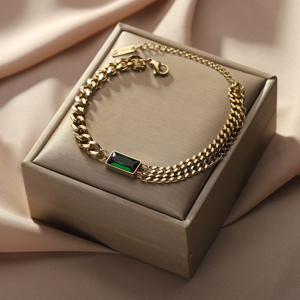 316l stainless steel new fashion upscale jewelry embedded zircon asymmetry charm thick chain bracelets bangles for women, Black
316l stainless steel new fashion upscale jewelry embedded zircon asymmetry charm thick chain bracelets bangles for women, Black