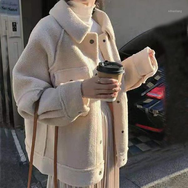 chic lamb fur integrated coat for women thickened 2020 winter new loose plush jacket women fashion1, Black
chic lamb fur integrated coat for women thickened 2020 winter new loose plush jacket women fashion1, Black