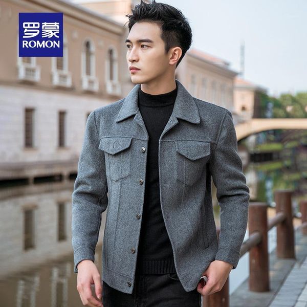 romon winter men's double-sided woolen coat fashion casual lapel wool coat 9d0261621, Black
romon winter men's double-sided woolen coat fashion casual lapel wool coat 9d0261621, Black