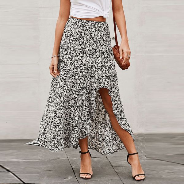 2021 new summer fine temperament simple mid-long female high waist printed lotus leaf hem irregular forquila division skirt gdvd, Black
2021 new summer fine temperament simple mid-long female high waist printed lotus leaf hem irregular forquila division skirt gdvd, Black